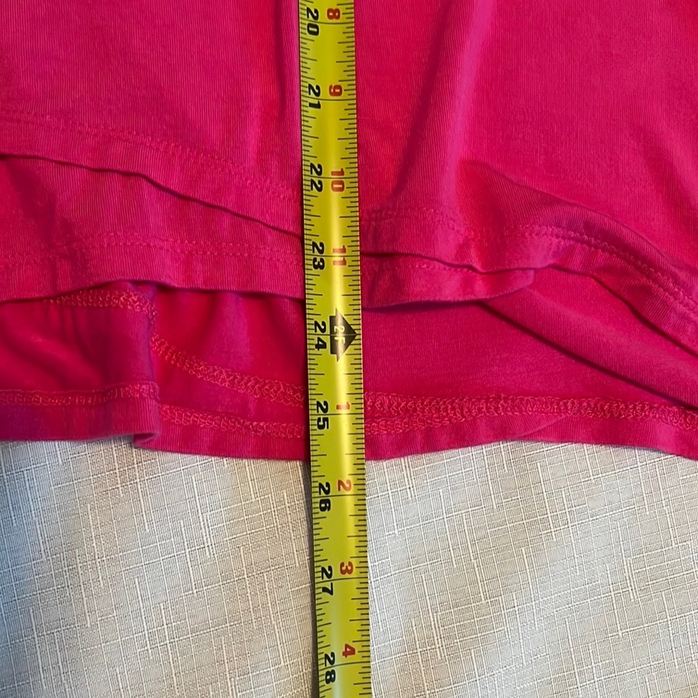 Rafaella Bright Pink Short Sleeve Asymmetric Hem Top - Picture 9 of 10